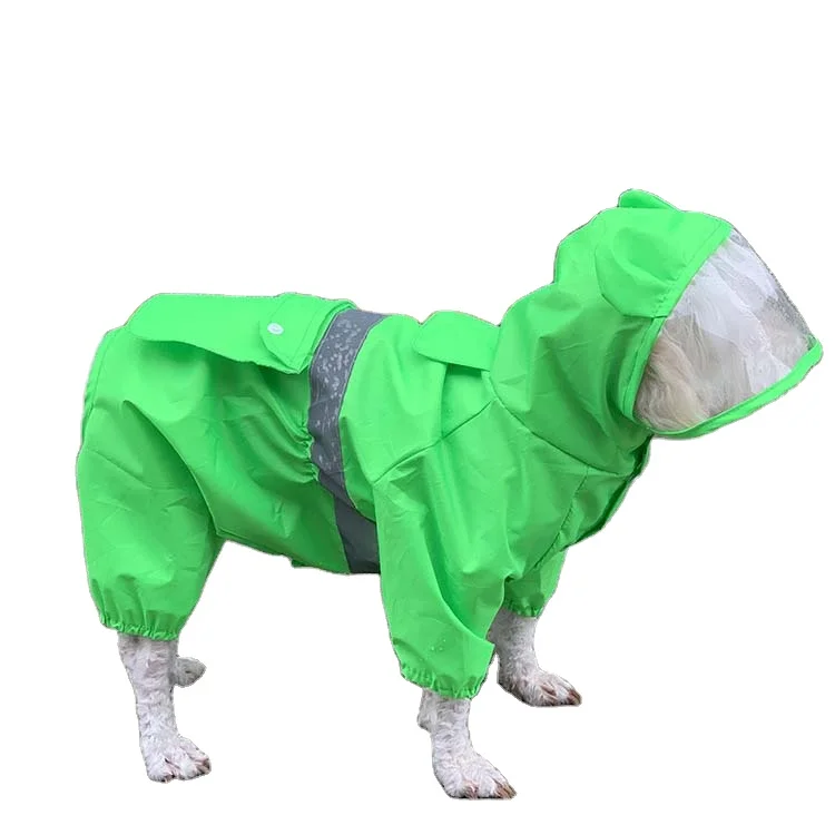 Dry Quickly Dog Raincoat Lightweight Pet Dog Rain Jacket With Brim, High Qu...