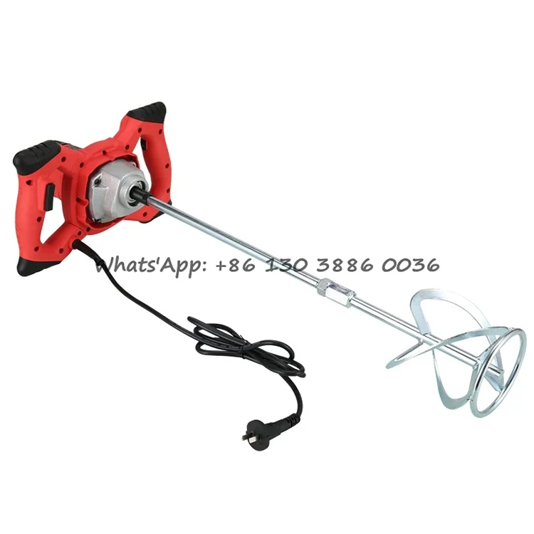 Handheld Cement Mixer 2100W Portable Electric Concrete Plaster Grout Paint  Mortar Mixer Machine Adjustable 6 Speed 110V with Gloves