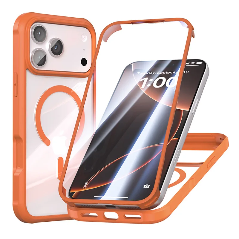 High Transparency Tempered Glass Phone Case Magnetic for iPhone 17 Pro Max 17 Air Magnetic Clear Phone Case
