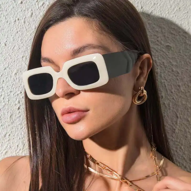 Gafas De Sol Rectangulares Pequeñas Para Hombre Y Mujer,Anteojos De Sol A  La Moda,De Estilo Urbano,De Pierna Ancha - Buy De Moda Pequeño Rectángulo  Tonos Gafas De Sol,Street Beat Gafas De Sol,Ancho