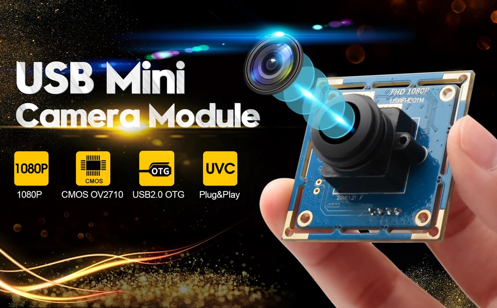 ELP USB2.0 Webcam 1080P Full HD CMOS OV2710 USB-Kamera Modul mit 2,1 mm Objektiv 