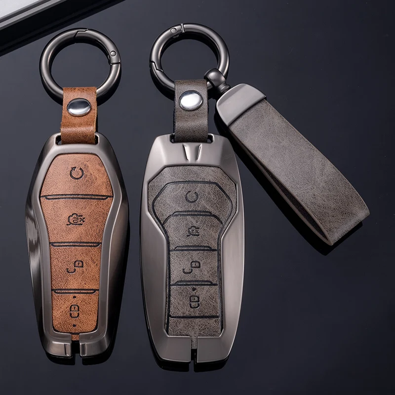 Smart Remote Keys Cover Song Plus Car Key Accessories Zinc Byd Yuan Qin Qlys Atto3 F3 Key Chain Luminous Metal Simple Cow Butler