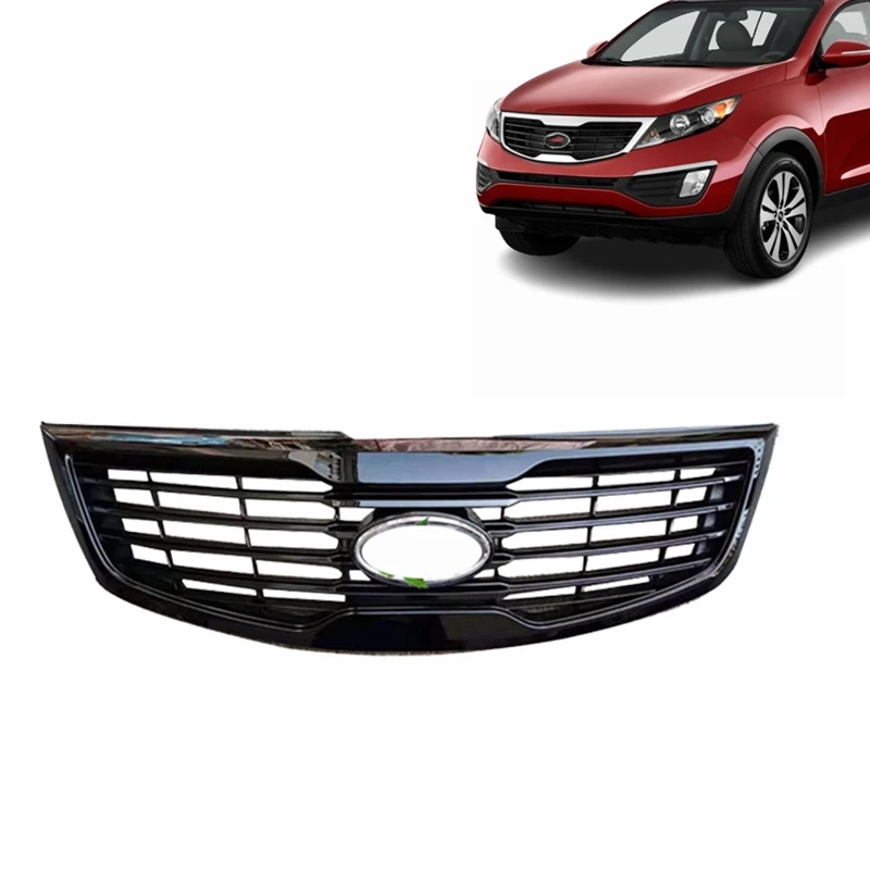 for Kia Sportage 2011-2016 Glossy Black Front Bumper Center Mesh upper Grille Grill