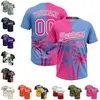 Estilo Hawaiano Rosa Azul Claro Palmeras