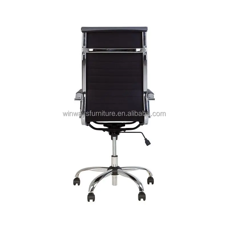 Modern Ribbed Office Chair High Back Conference Chair Swivel Left