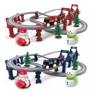 ITTL DIY Assembly Christmas Electric Railway Track Car Slot Toy Classical Track Train Slot Toy