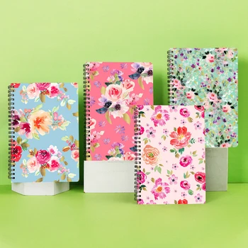 Wholesale New Fresh Floral Loose-leaf Hard-surface Coil Notebook Hand Book Horizontal Line Inner Page A5