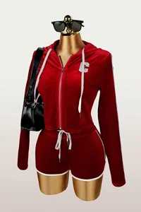 Dropshipping New Arrivals Trendy Popular 2026 Women Clothing Hoodie Tracksuit 2 Piece Shorts Set