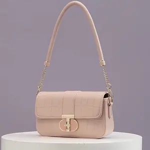 A-89 All-Season High-End Fashion Ins French Style Crossbody Shoulder Bag for Women Winter Polyester Lining with Cover Closure