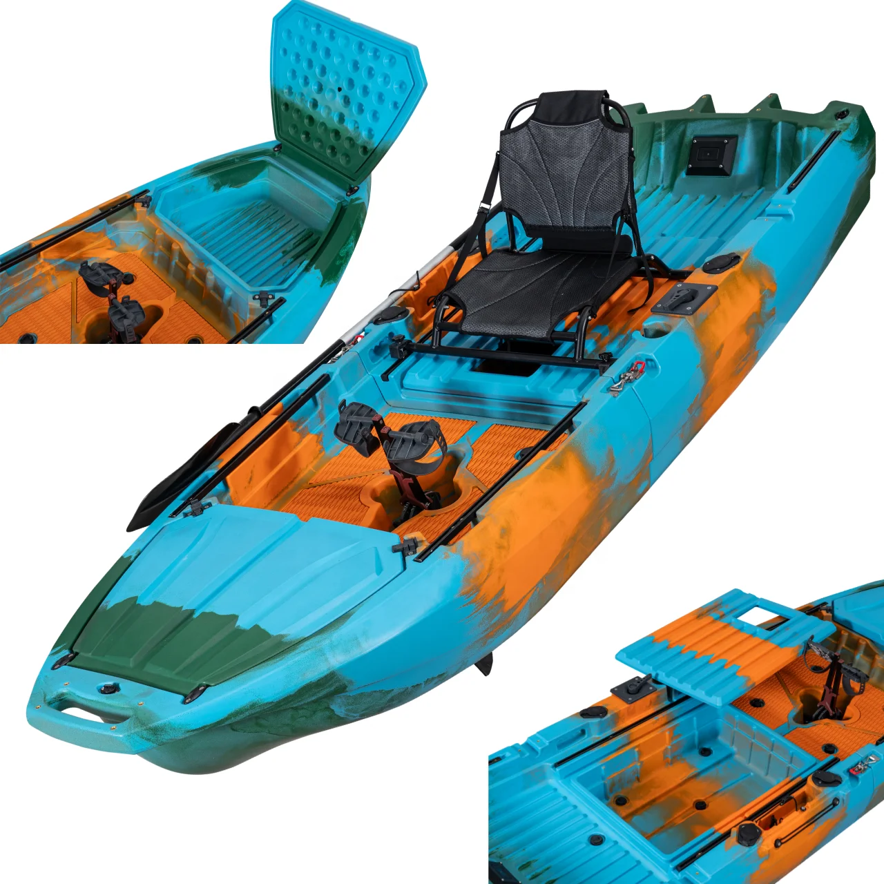 Single Popular 10FT Fishing Kayak - Modular Two Sections, One Seat