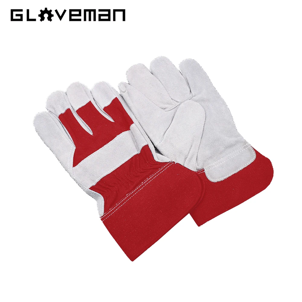 Сверхпрочная конструкция GLOVEMAN из воловьей кожи устойчивая к порезам промышленный риггер Безопасная рабочая парусина коровьей спилковой Сварочная