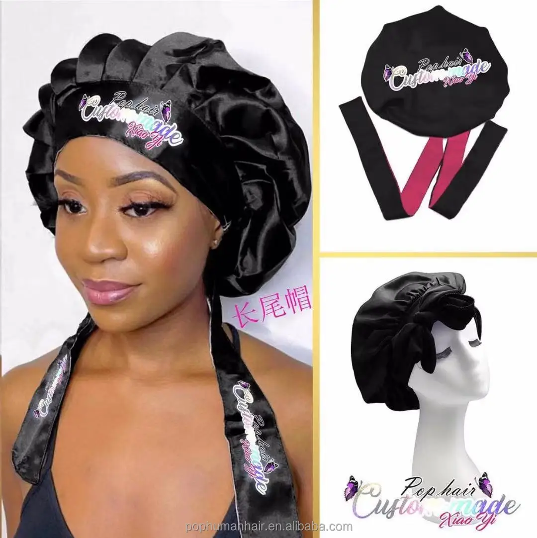Women Big Large Braid Hair Head Wrap Satin With Tie Edge
