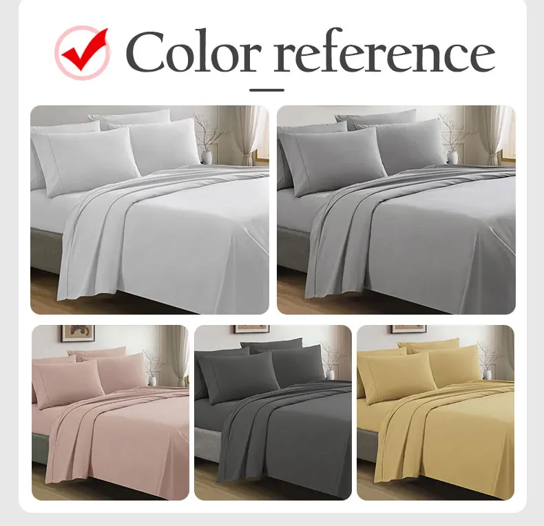 Hot Sell Luxury 100 Polyester Microfibre Bed Sheet Set For All Season