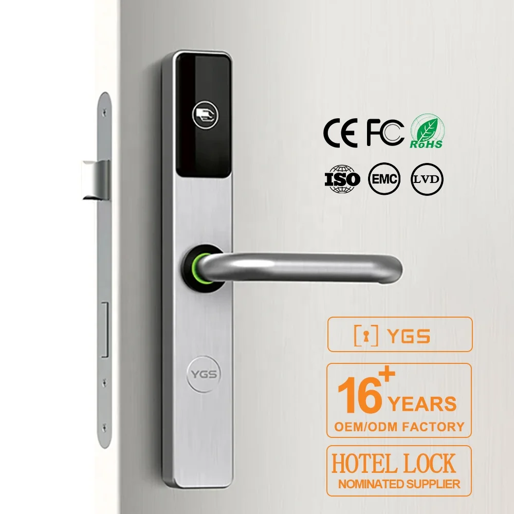 YGS TCP IP Wireless Sliding Door Hotel Room Door Handle Locks Home Apartment Fingerprint App Tuya Door Lock