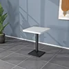 Tavolo quadrato - motivo bianco solido - gambe nere - 60x60 cm