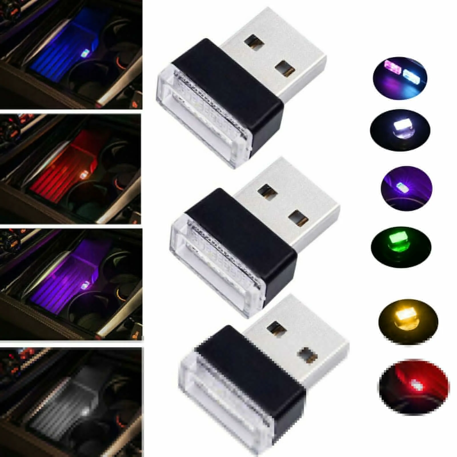 Mini LED Car Light Auto Interior USB Atmosphere Light Plug and Play Decor Lamp Emergency Lighting PC Auto Products Car Accessory