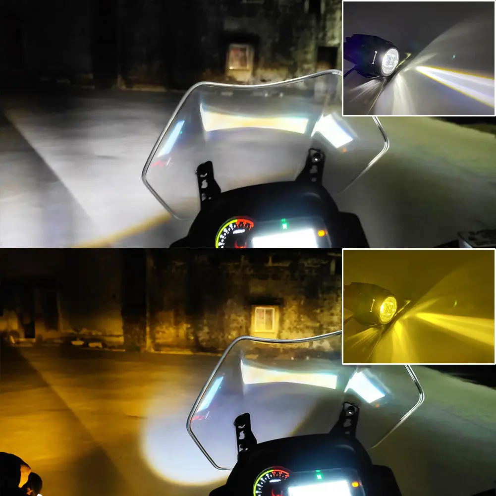product ya bm1b led lens driving light round motorcycle yellow color cover headlight spot lamp for bmw motorcycle spotlight-5