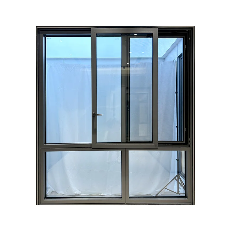 Foshan Custom aluminium tempered glass aluminum folding windows tempered glass window for apartment aluminium windows