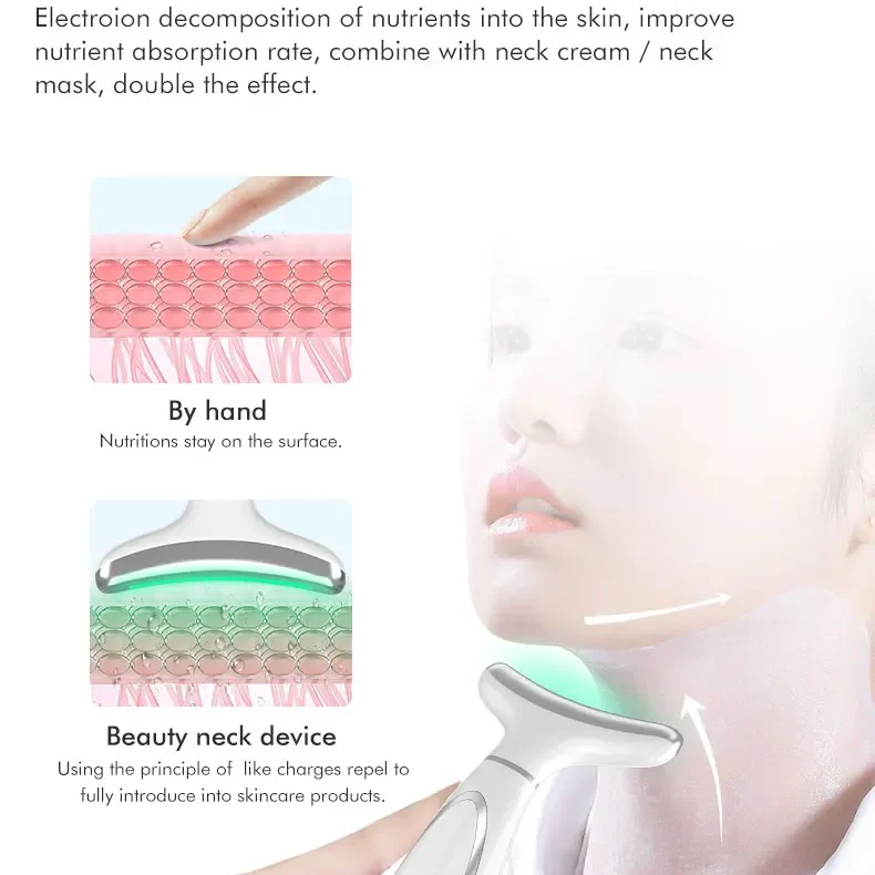Red LED Light Therapy Face Rejuvenation Facial Massager Cold Compress Neck Massage Instrument