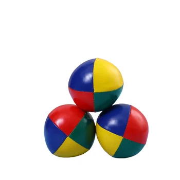 3 Balls/ Set Classic 4 Panels PU Leather Custom Filling Material Colorful Juggling Balls Top Quality EN71 Standard 6.5cm 120g