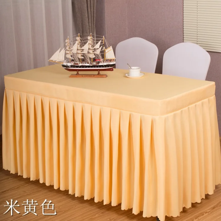 Custom Modern Simplicity Rectangle Designs Long Table Skirting for Wedding