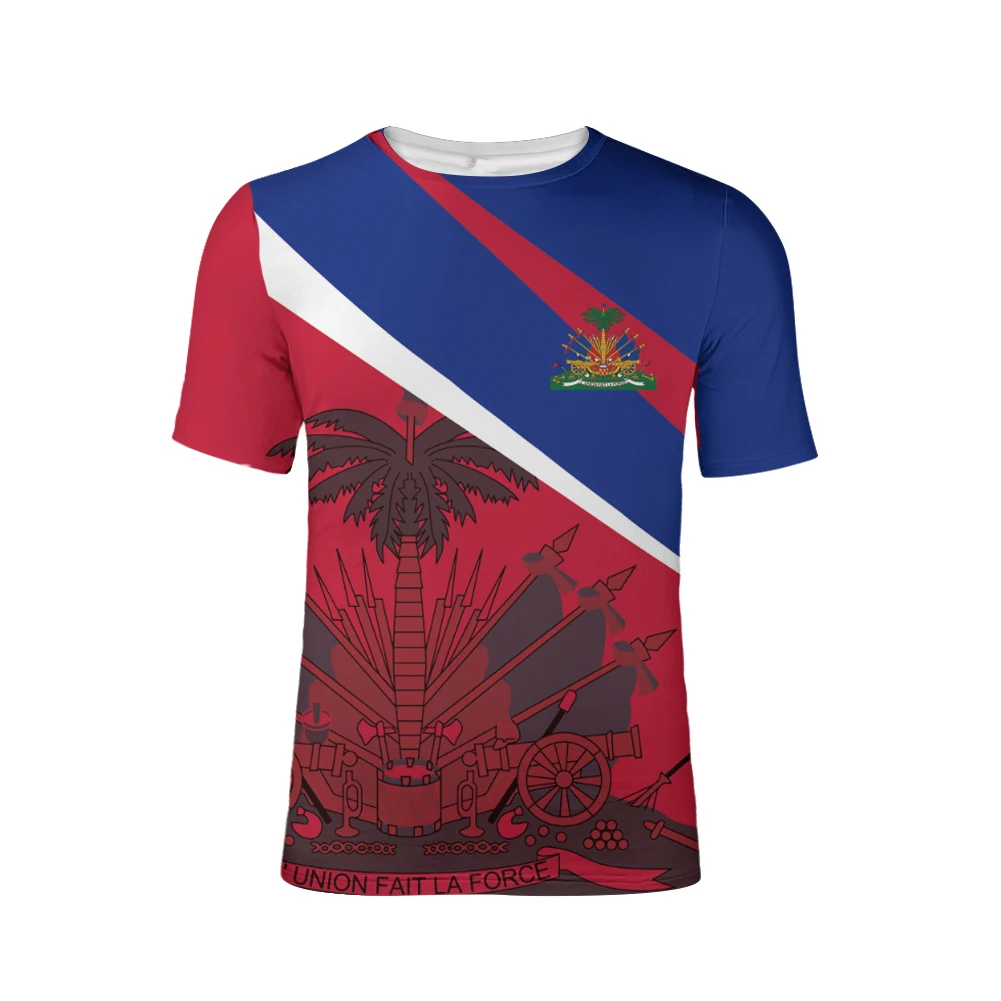 haiti flag black pattern mens summer t shirts o neck men t