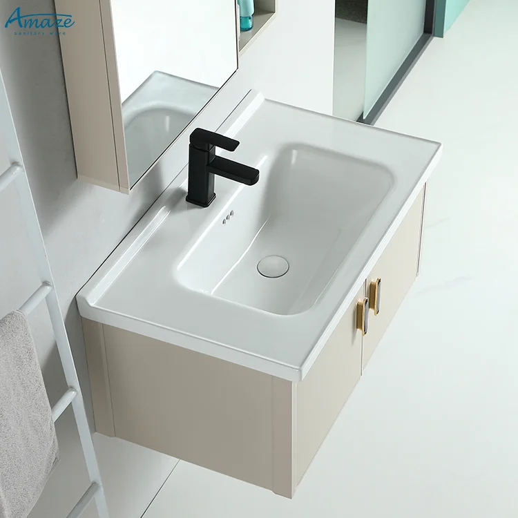 New design wholesale custom two-door modern aluminum furniture wall mounted bathroom cabinet vanity sink details