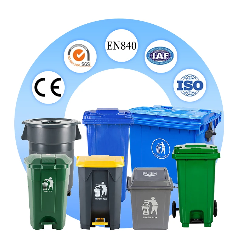 50L/70L/100L/120L/240L/360L/660L/1100L Plastic Foot Pedal Dustbin Trash Can Waste Bin With Wheels and Foot Pedal