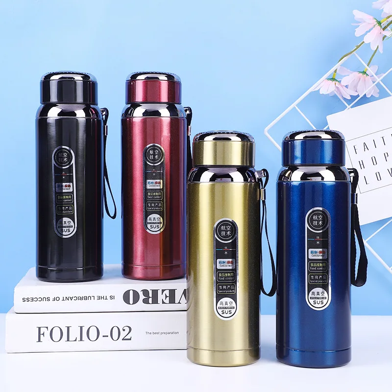 Изготовленные на заказ вакуумные колбы с двойными стенками из нержавеющей стали без БФА, изолированный термос, бутылка для воды с ручкой