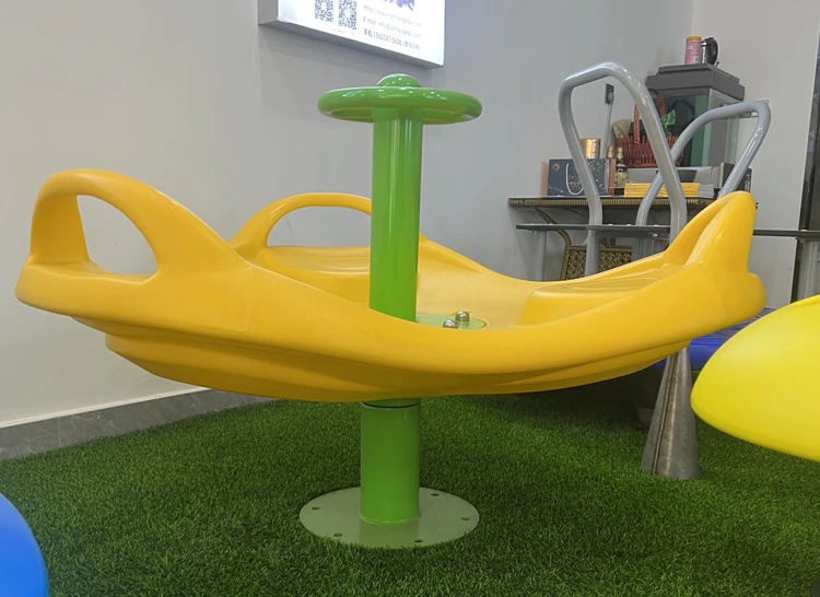 New design kids seesaw seat kindergarten carousel indoor and outdoor playground equipment
