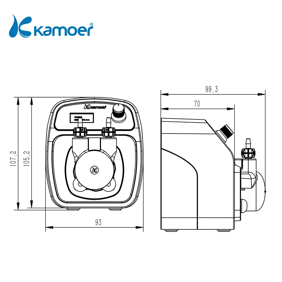 Kamoer KXP100 100ml/min Adjustable Low Flow Rate 24V WiFi Remote Control Mini Lab Peristaltic Dosing Pump