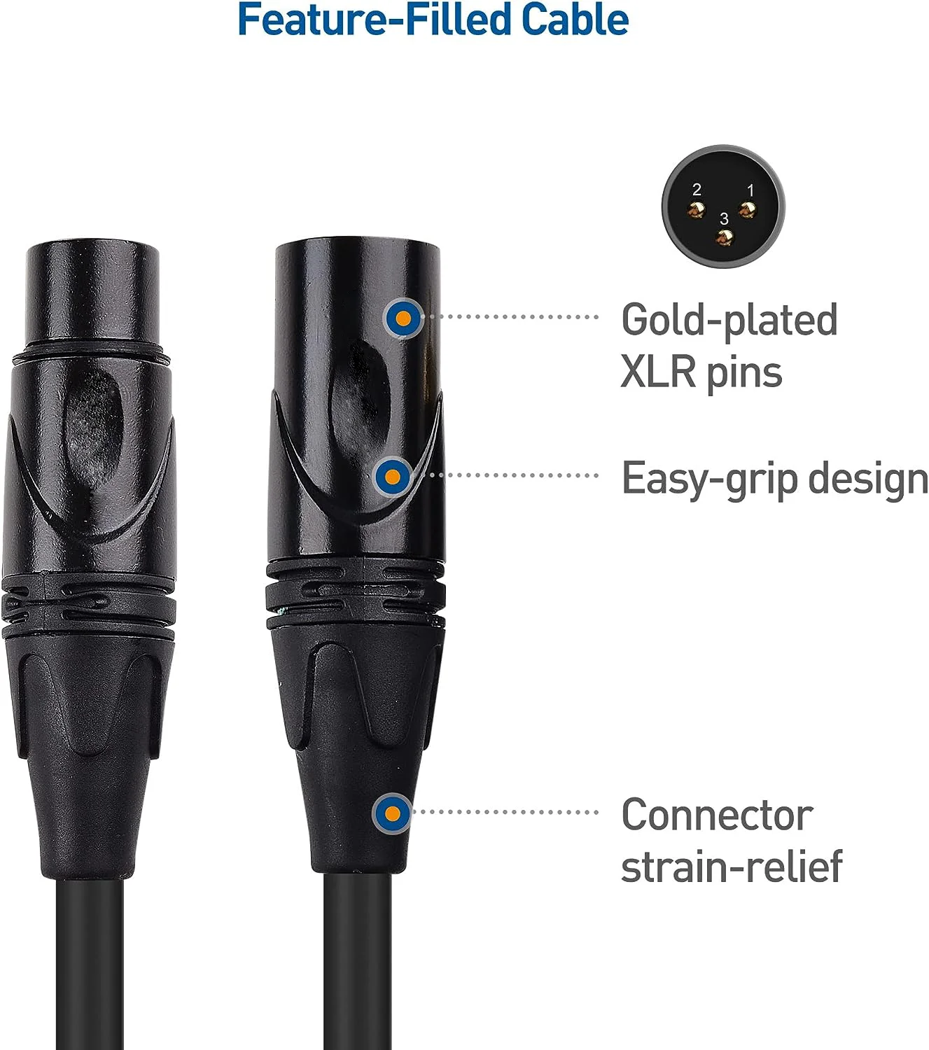 Professional Factory Xlr Cable Microphone High Quality 3pin Xlr To Xlr Cable Balanced Male To