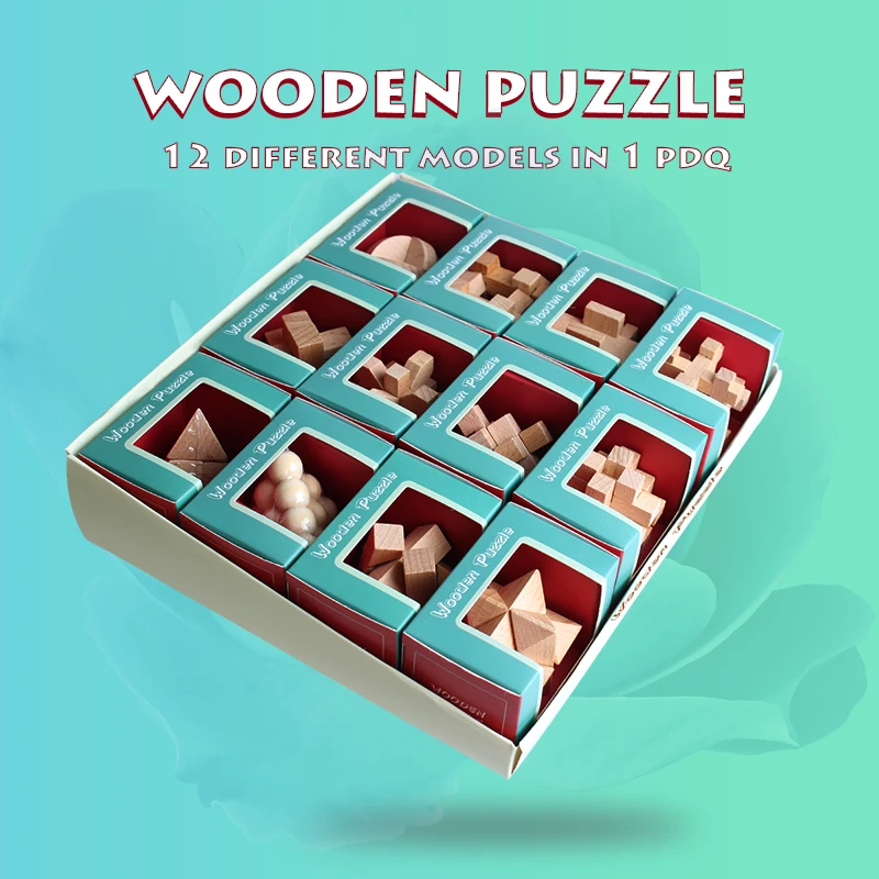 Conjunto De 12 3D Madeira Quebra-cabeça Quebra-cabeças Iq Desafio Jogos de  Puzzle Lógica Pequena Mente Puzzle Caixa Brinquedo Removendo Montagem  Bloqueio Puzzle Presente Set Para Adul