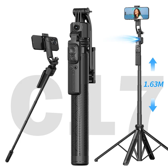 New C17 ultra Long Aluminum Rod 1.63m with AI Tracking Mobile Phone Camera Selfie Stick Tripod Balance Handle Remote Control