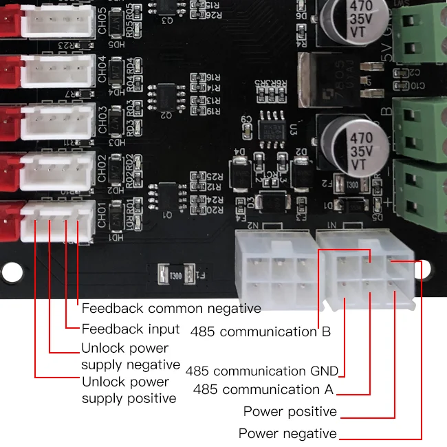 OEM контролна плоча за заключване RS485, 8-канален контролер за автомати