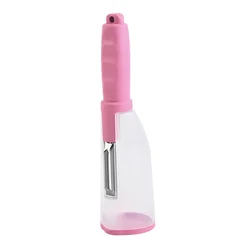Multi-function Smart Gadget Kitchen Tools Stainless Steel Manual Vegetable Fruit Peeler With Skin Storage Container
