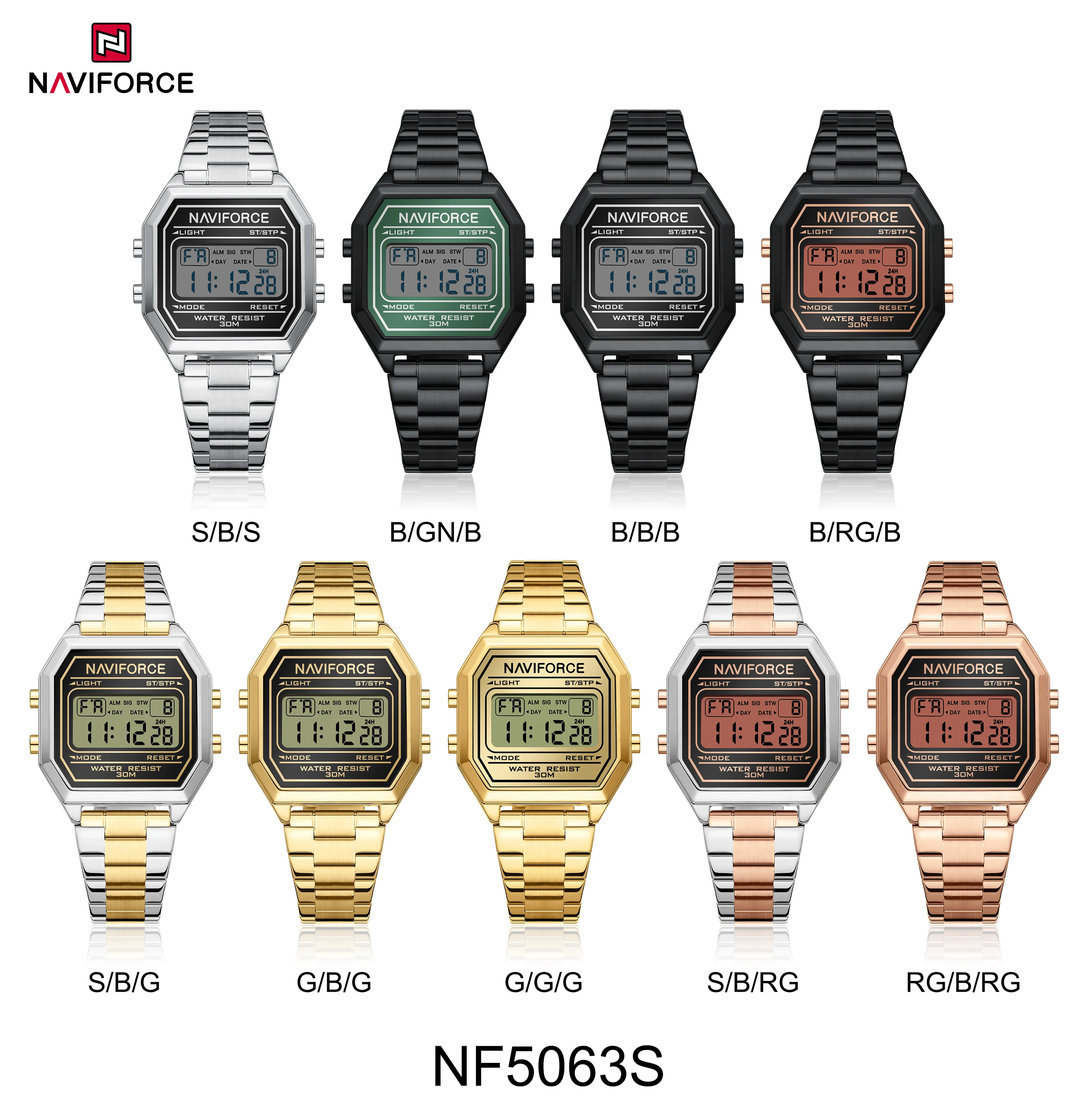 Oem Hot Sale Naviforce 5063S Women Horloge Luxe Zilveren Dames Polshorloge Rvs Steel Armband Classic Fashion Women Klok