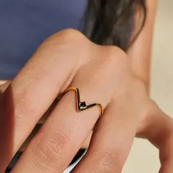 Fahion 18K Gold Plated Ring tainle teel Band Ring Waterproof