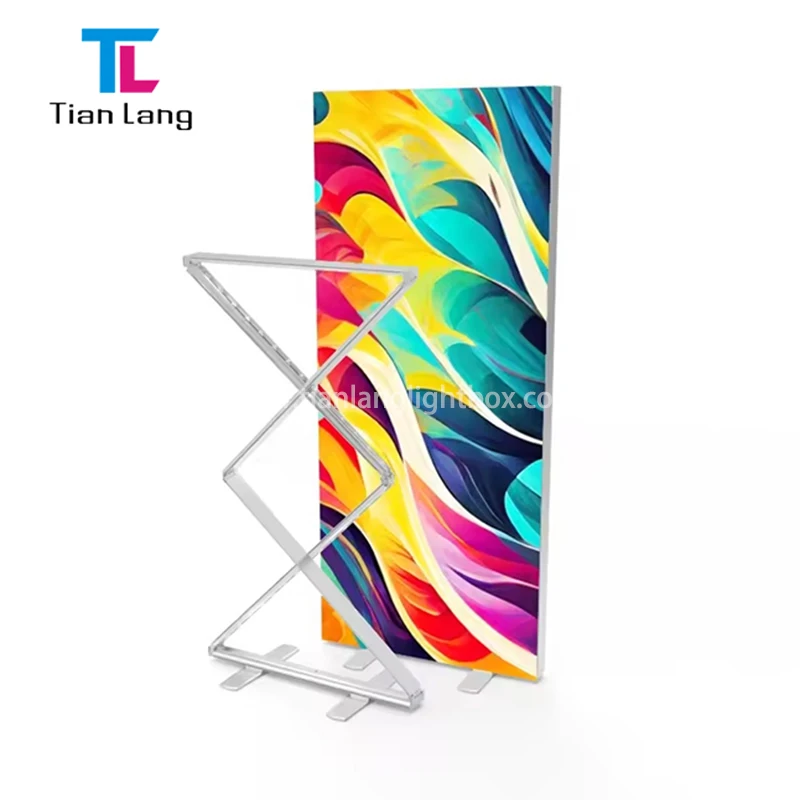 TianLang Poster Slim Aluminium Frame Metal Stand Supermarket Advertising Led Outdoor Light Box For Large Photos