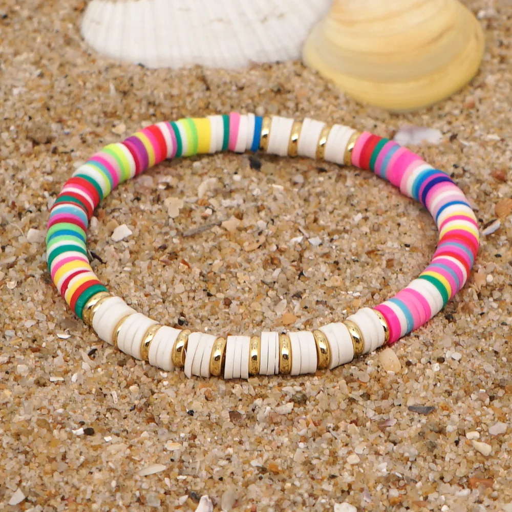 Polymer Clay Beads Bracelet Custom Design Colors Beaded Bracelets Friendship Bracelets