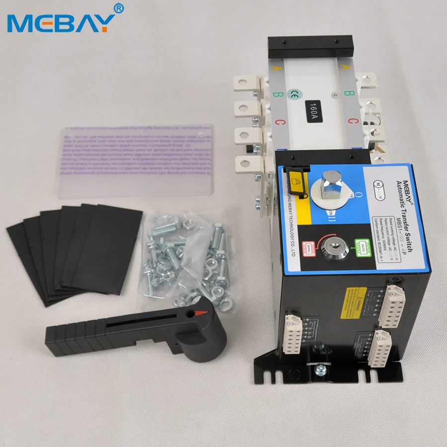 ATS 160A Automatic Generator Transfer Switch Dual Power Changeover Switch 160A 4 Pole MBSI-160GA