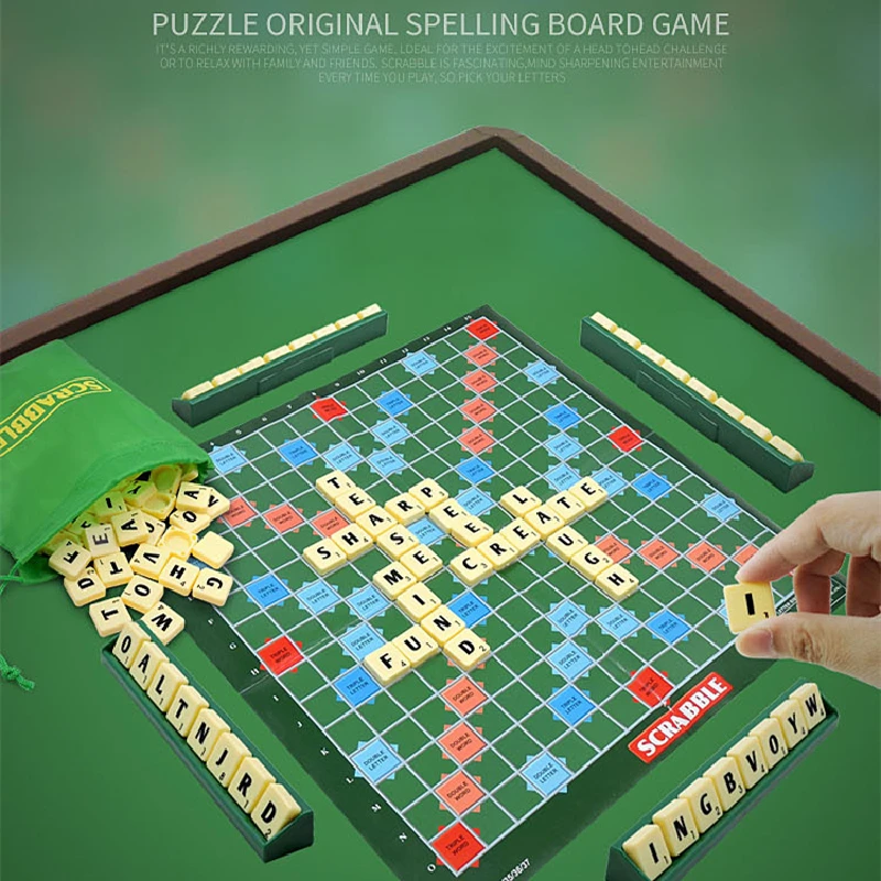 Nouveau Apprendre le mot anglais Intelligent Plastique Scrabbles Jeu de société Pop orthographe Jeu de vocabulaire Jouet d’apprentissage éducatif pour les enfants