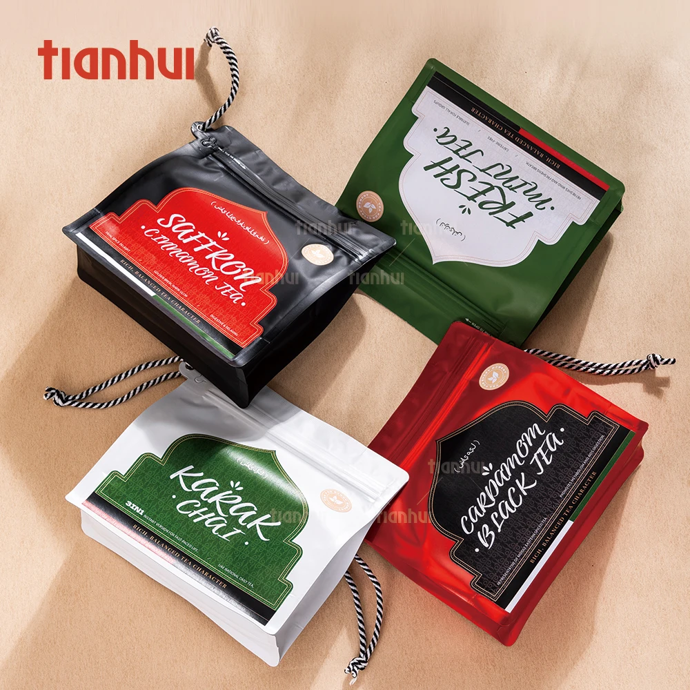 Tianhui Custom Tea Stand-Up Pouch - Moisture-Proof Aluminum Foil Bag with Zipper