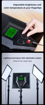 NiceFoto ES-200A Slim Bi-color Video Conference Studio Esport LED Flat Panel Light for Photography detail image