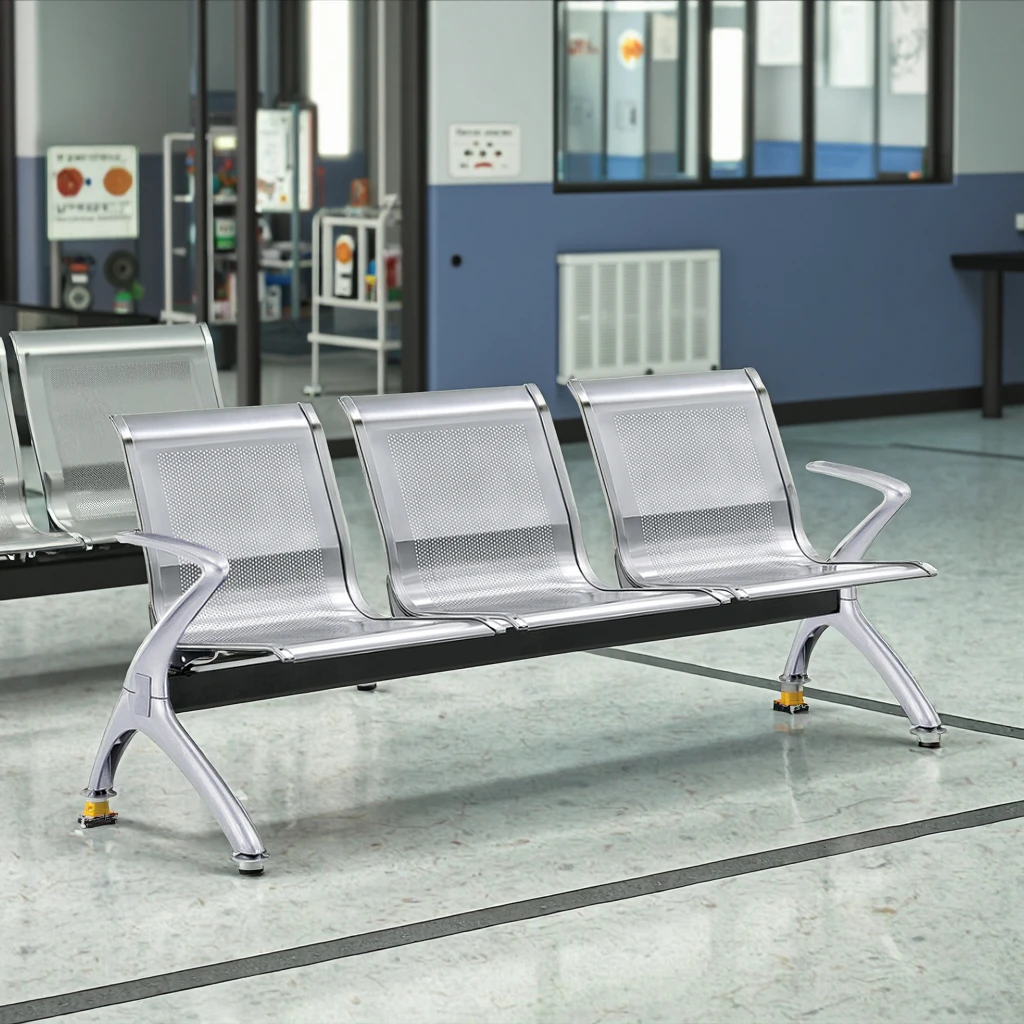 Premium Medical Steel Base Hospital Chair with Cast Alloy Armrests Modern Design Eco-Friendly & Durable for Clinics 3