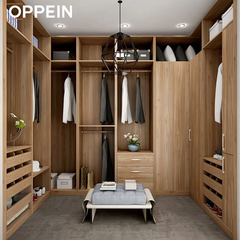 OPPEIN Factory Prices Wood Grain Modern Designs 3 Door Sliding Bedroom Simple Indian Home Furniture Minimalist Wardrobe