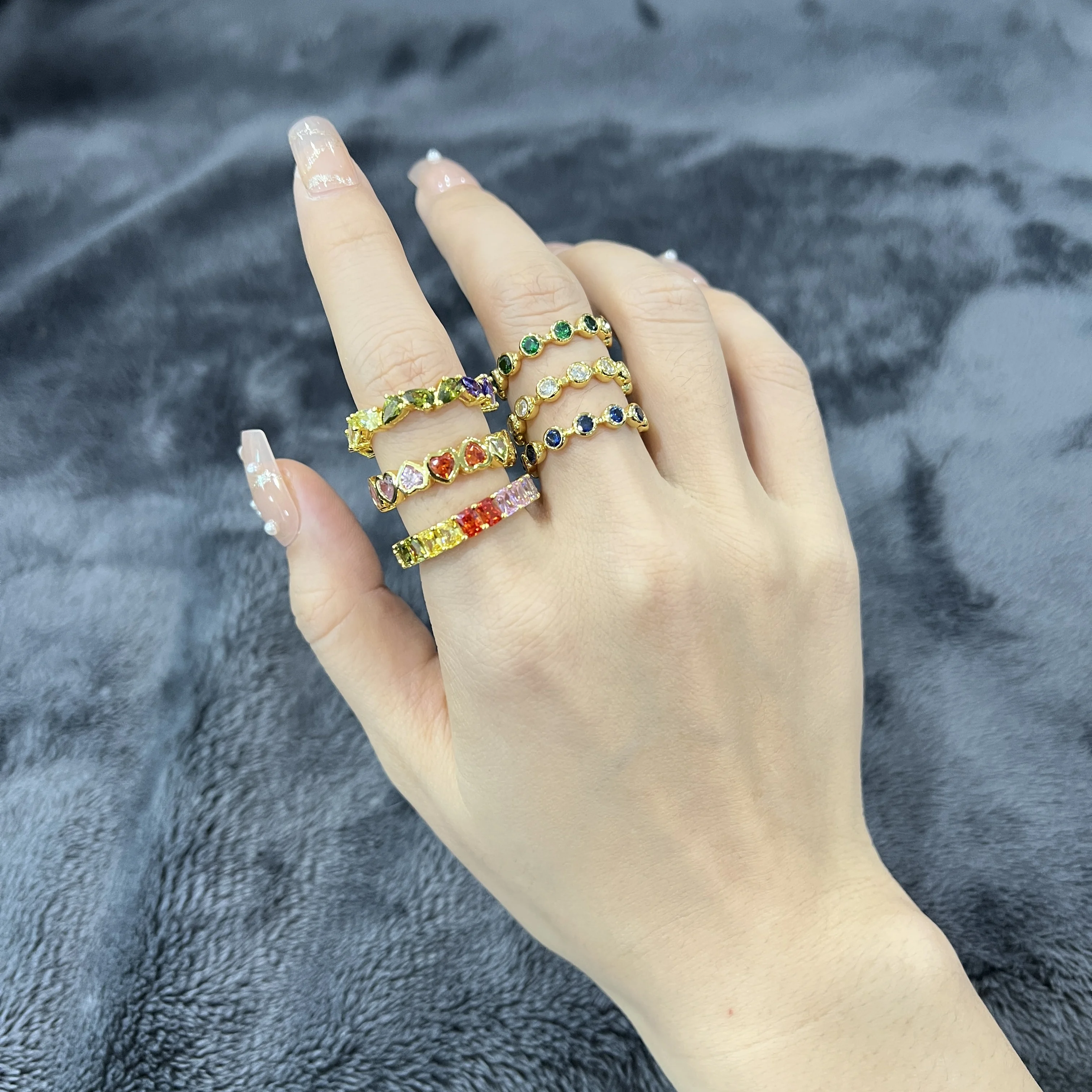 925 in argento Sterling 18K placcato oro baguette Cubic Zirconia