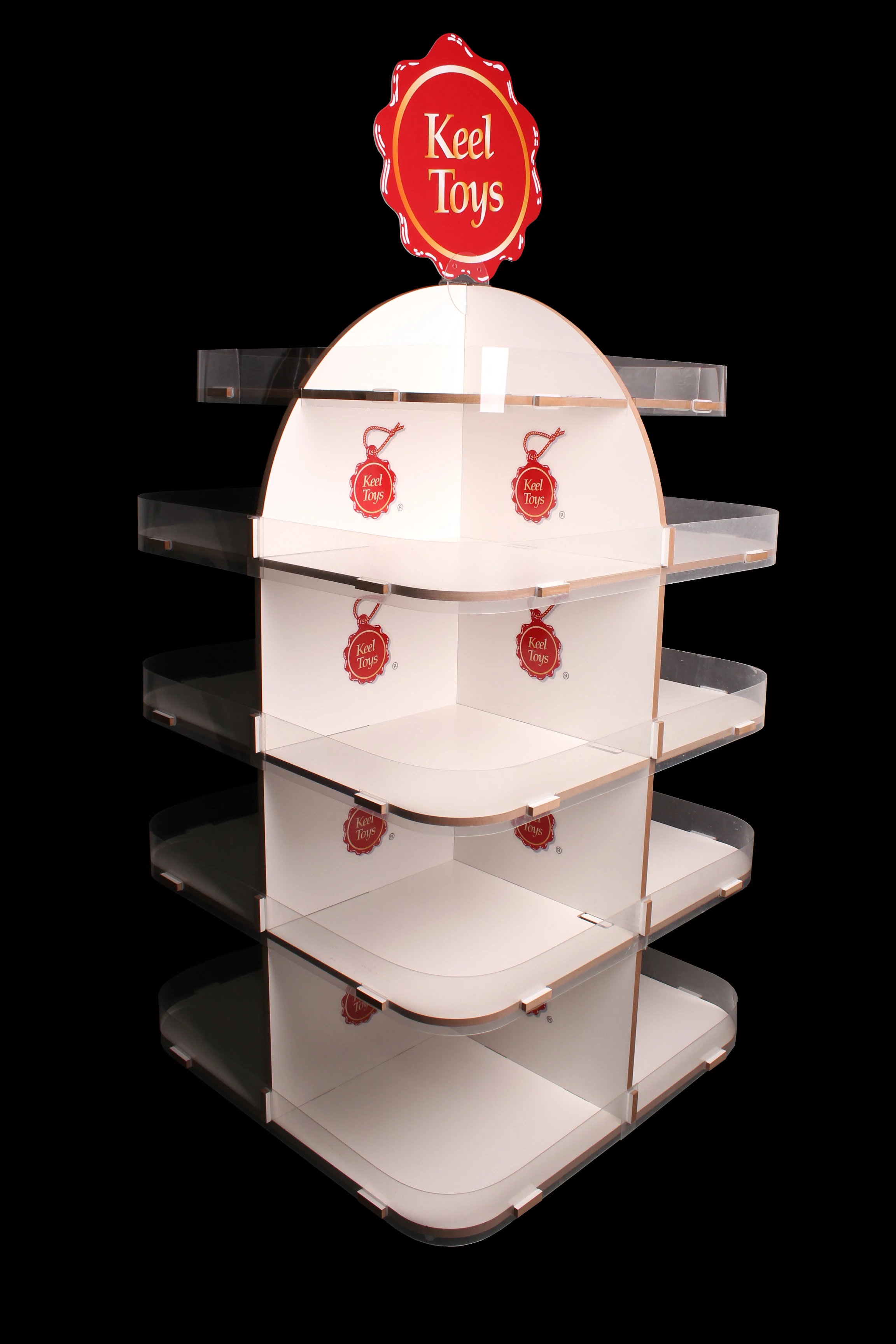 Customized White Plush Toy MDF Floor Display Rack for Supermarket ...