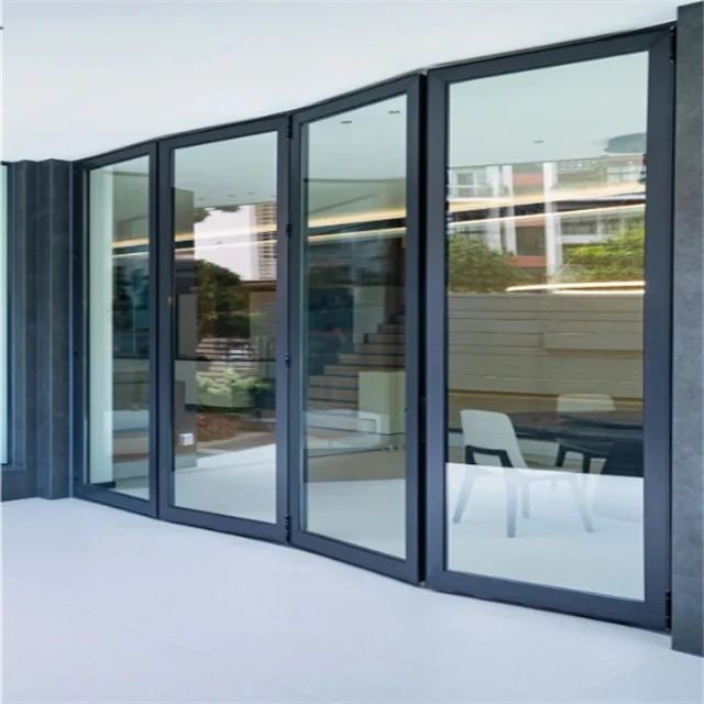 All-aluminum Folding Glass Doors, Available in Manual or Electric Operation,Featuring a Wide Viewing Area and Ultra-narrow Frame