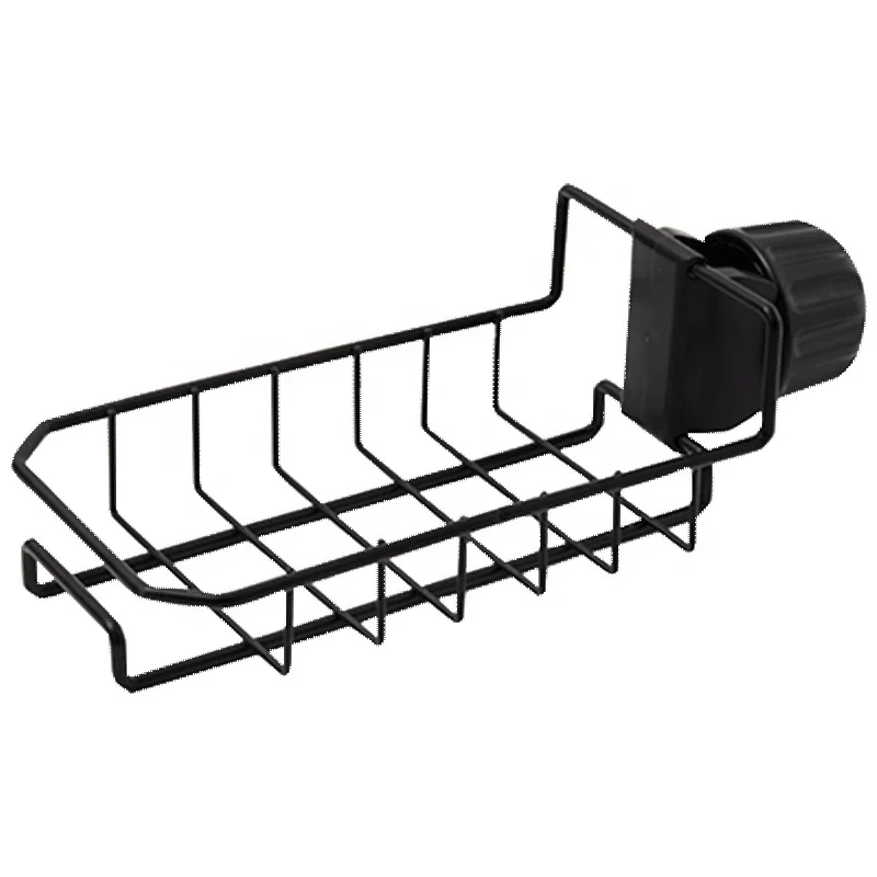 Thickened Adjustable Metal Kitchen Utensil and Sponge Holder Rack with Multi-functional Save Space Design